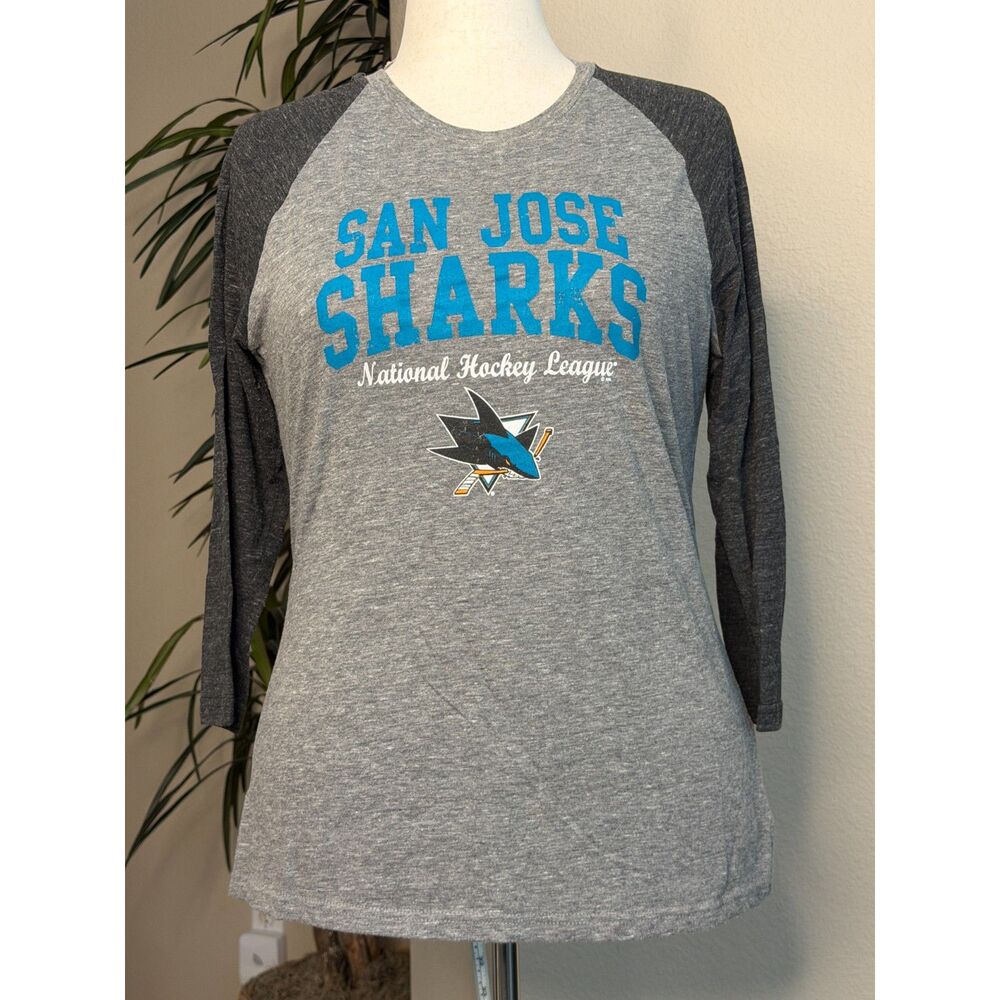 San Jose Sharks Raglan Tee - Gray/Charcoal
